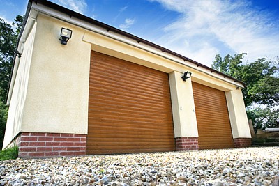 Golden Oak finish roller doors